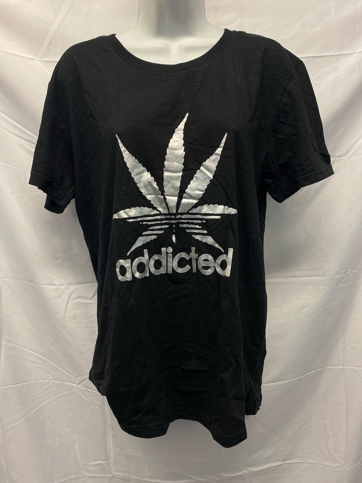 Unisex Addicted Marijuana T-Shirt • Black • Size M