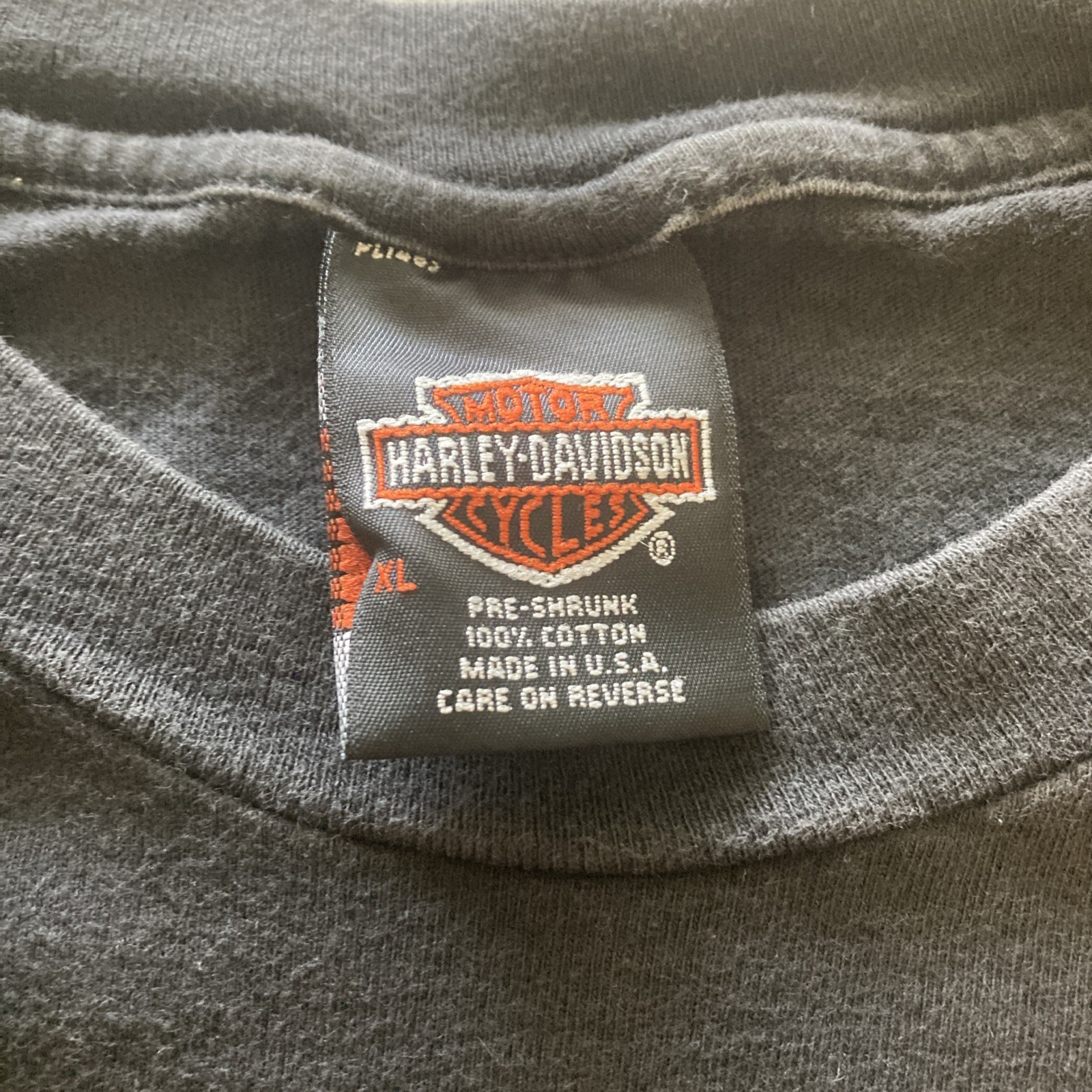 VTG 90s Harley Davidson Eagle AOP Shirt Rare Size XL Black Faded Single Stitch gallery