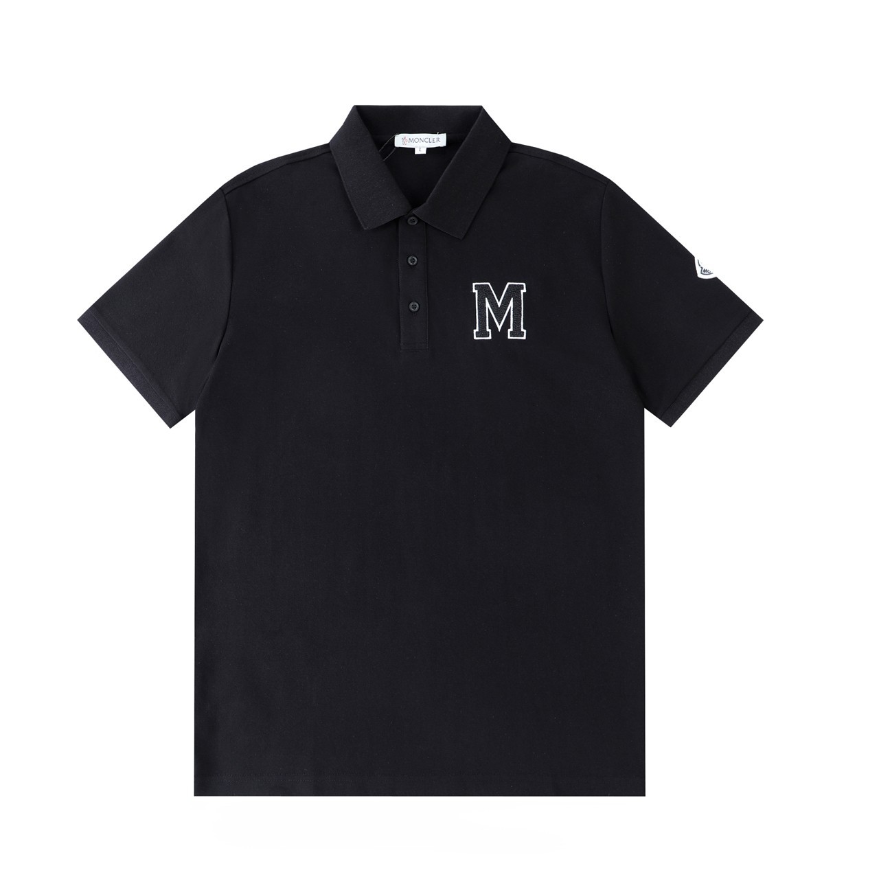 Moncler Black Men’s M-Embroidered Polo Shirt L