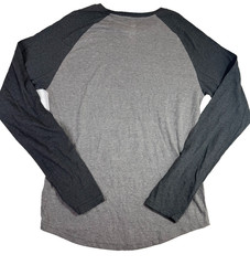 DC Shoes Long Sleeve Mens Size Medium Grey Logo Baseball Tee Style