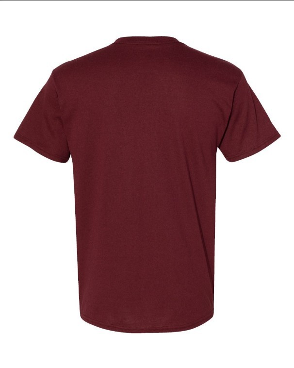 Hanes 5170 5XL EcoSmart Crewneck Short Sleeve Tee Pit to Pit 31" Unisex Maroon gallery