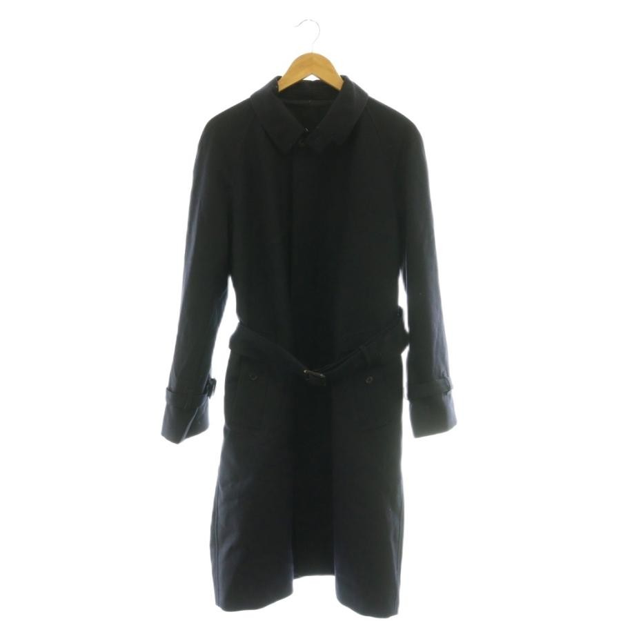 Margaret Howell Wool Long Collar Coat Navy M Belted Casual Outer