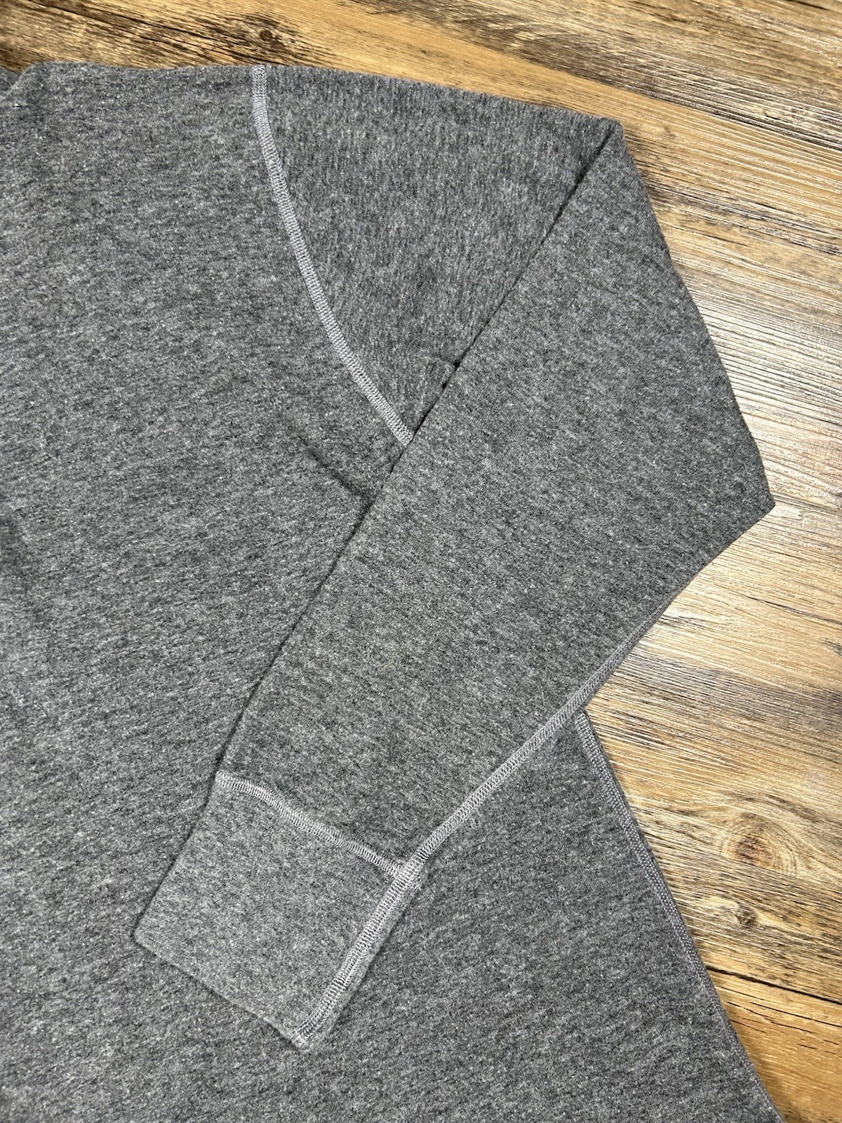 LL Bean River Driver Shirt Men's M Henley Gray Wool Blend Ski Baselayer Thermal gallery