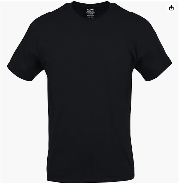 Gildan Men's Crew T-Shirts, Multipack, Style G1100, Black 100% Cotton Size X-L gallery