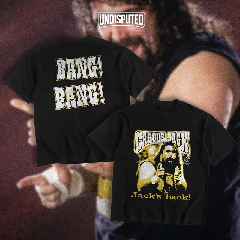 UNDISPUTED Mick Foley Cactus Jack Bang Bang Forever Heavy Cotton Shirt WWE Shirt gallery