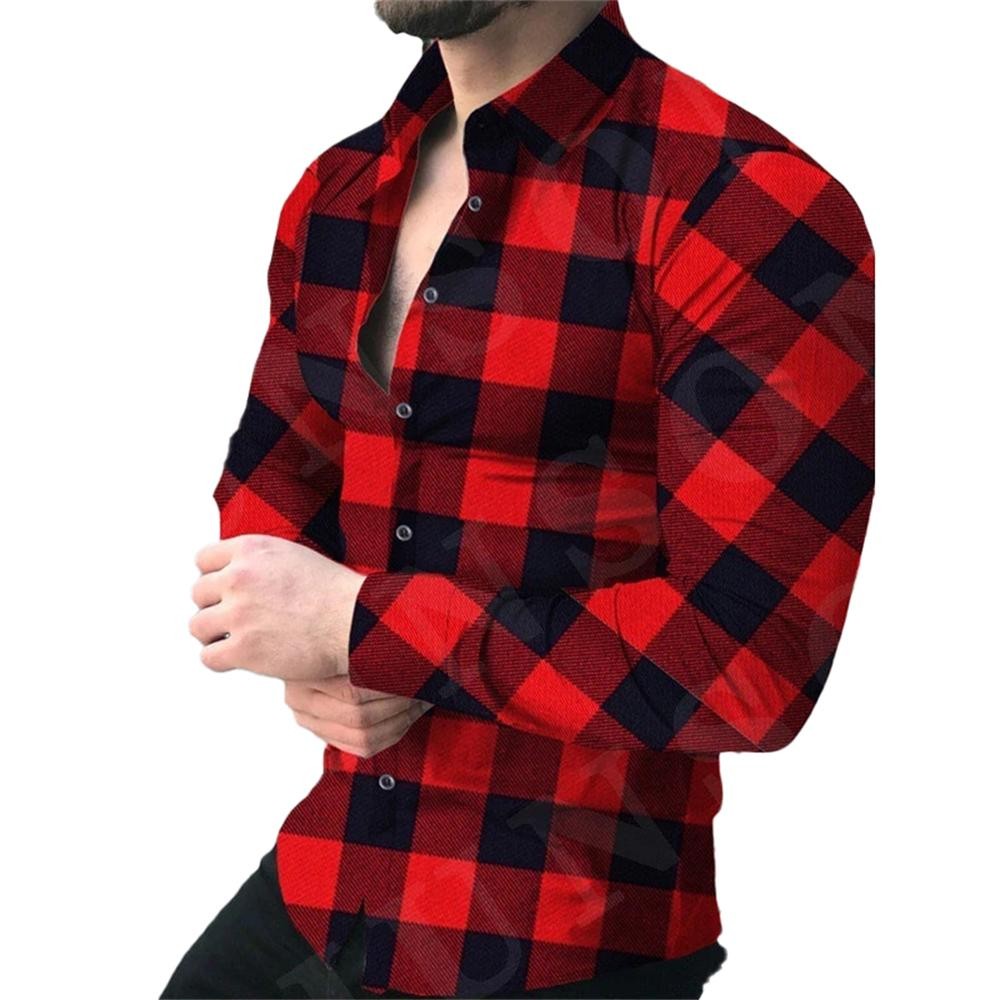 Camisas De Manga Larga a Cuadros Para Hombre Camisa De Vestir De Negocios CamiSO