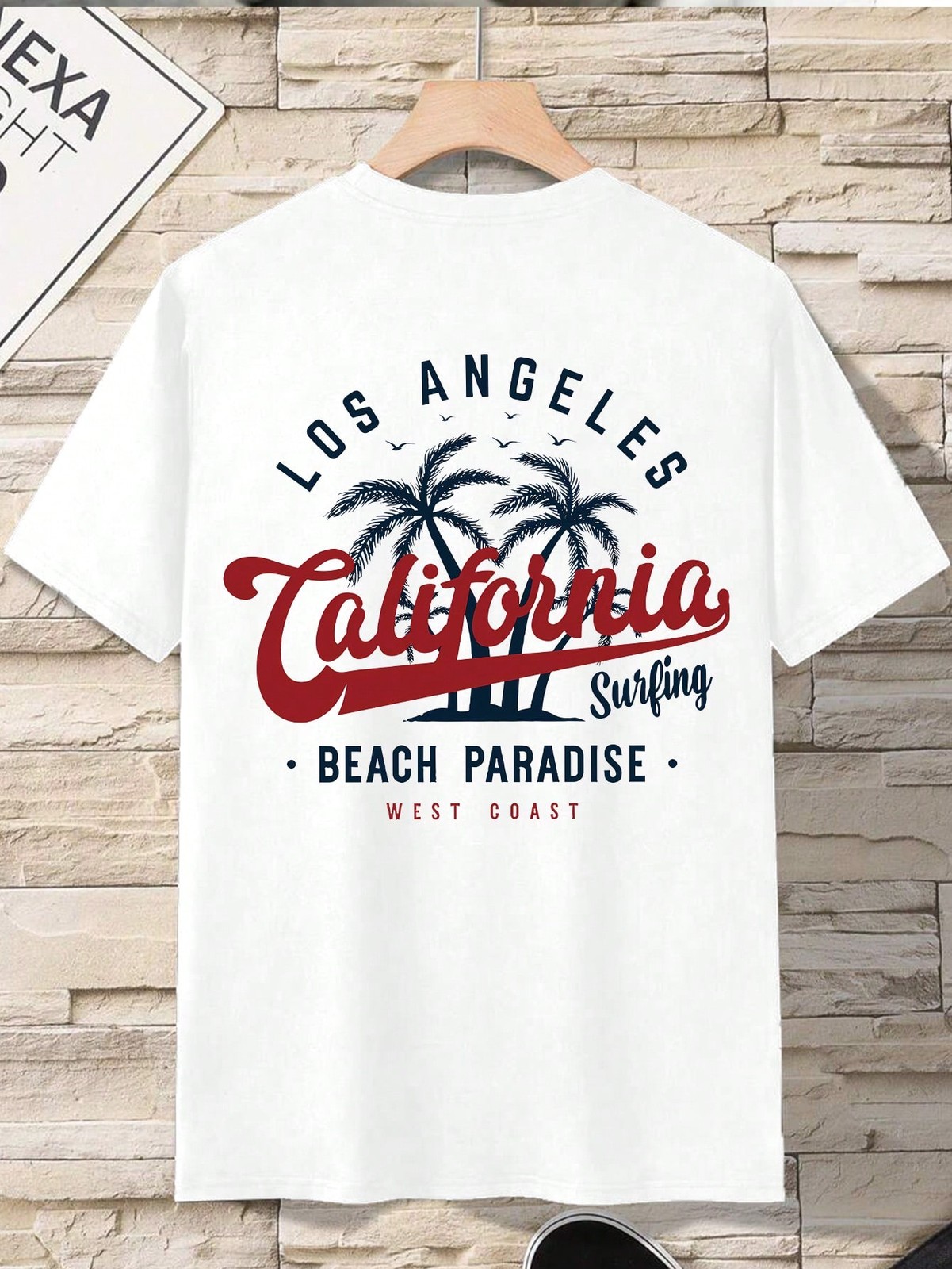 Los Angeles And California Surfing  Graphic Print T-Shirt