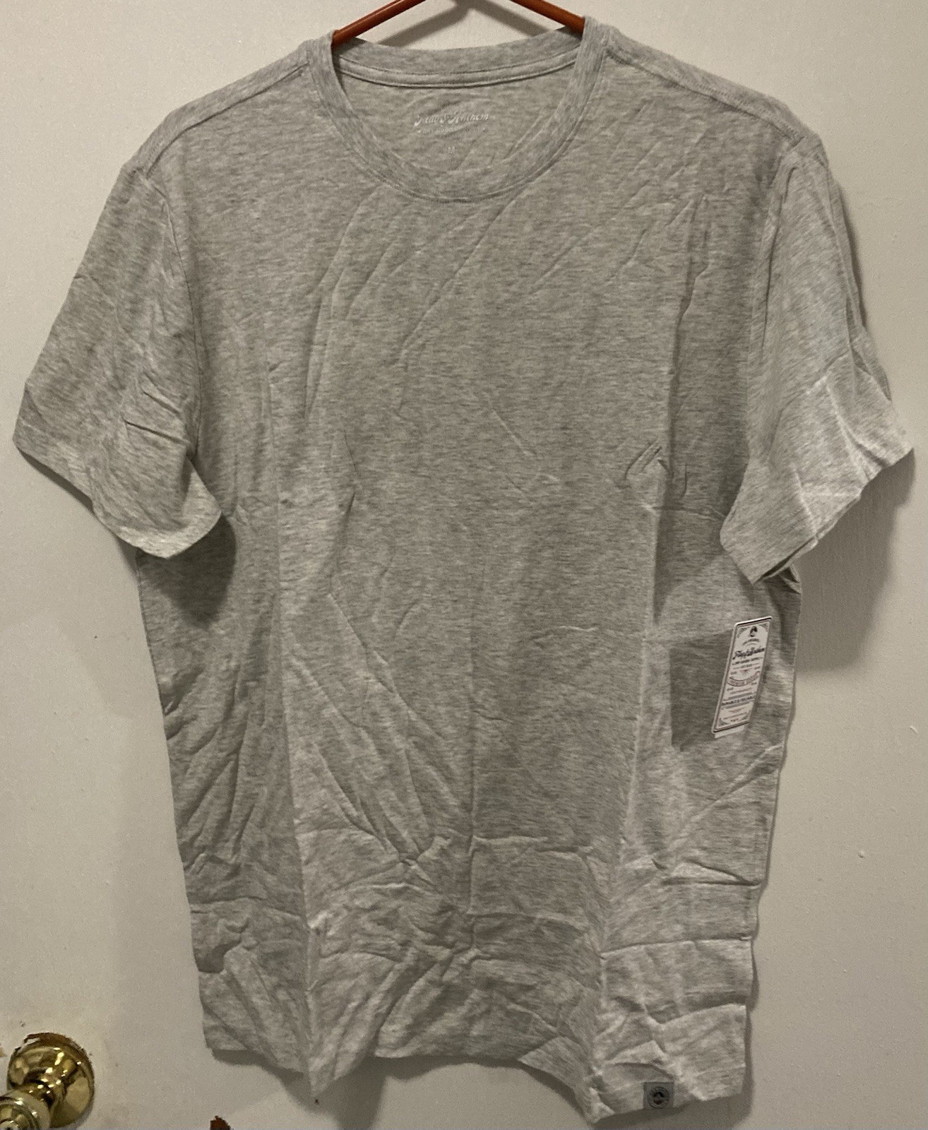 Flag & Anthem Mens Short Sleeve Crew Neck T-Shirt Light Grey Heather Size Medium