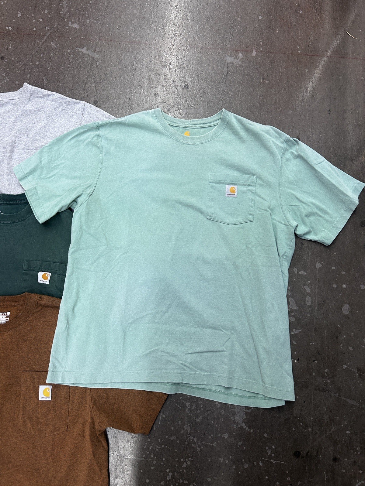 Lot Of 7 Carhartt Pocket T-Shirts Mens Large Loose Fit Mixed Colors Workwear gallery