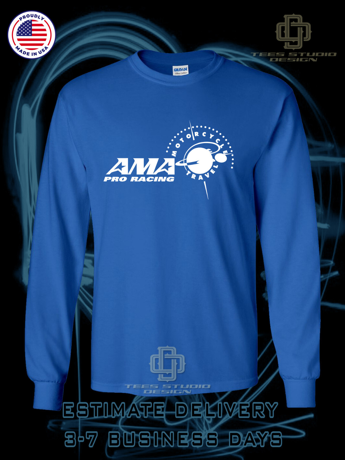 AMA Pro Racing Motorcycle Logo Men's T-Shirt American Long Sleeve Dotees T-Shirt gallery