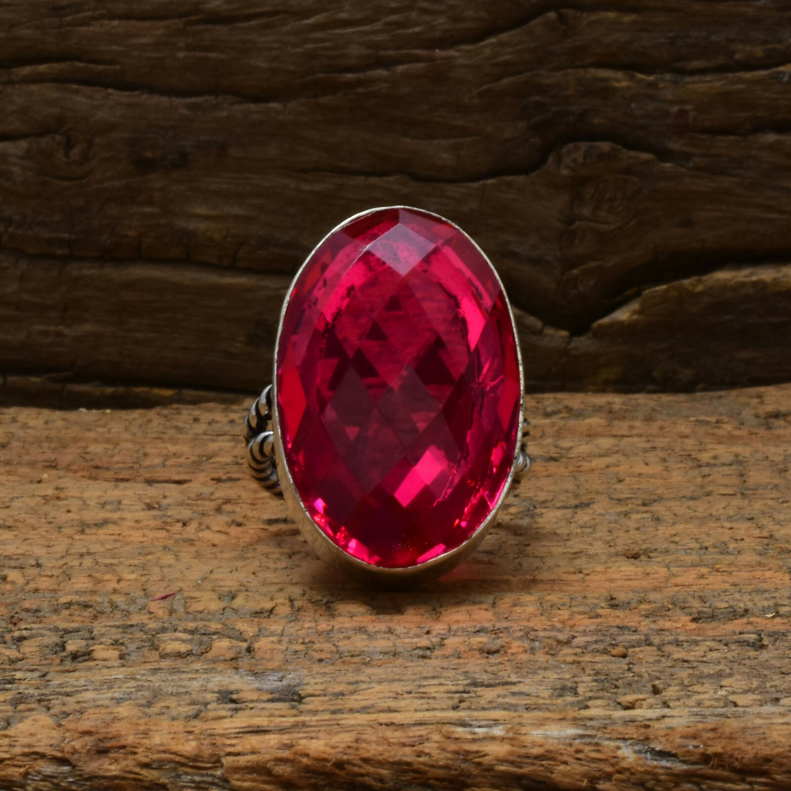 Rubellite Gemstone 925 Sterling Silver Valentine’s Day Ring All Size R-2