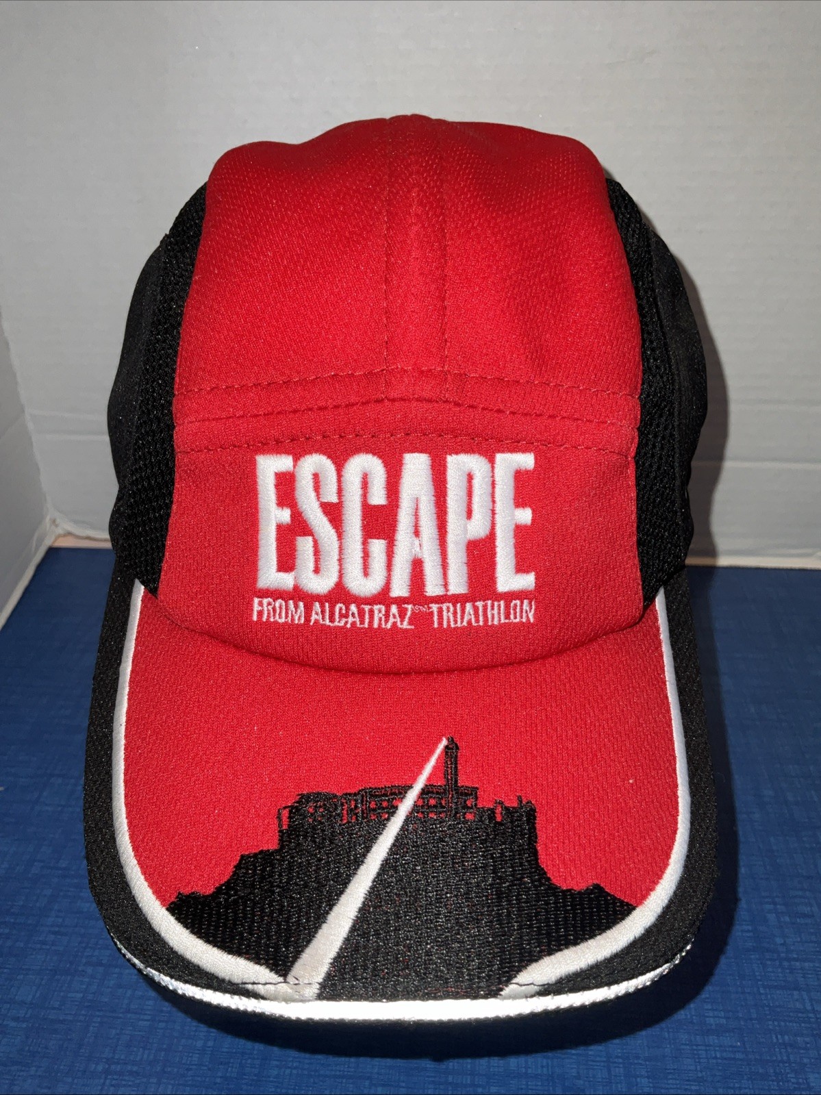 Escape Alcatraz Swim Triathlon Swim Bike Run StrapBack Hat Prison Lighthouse gallery