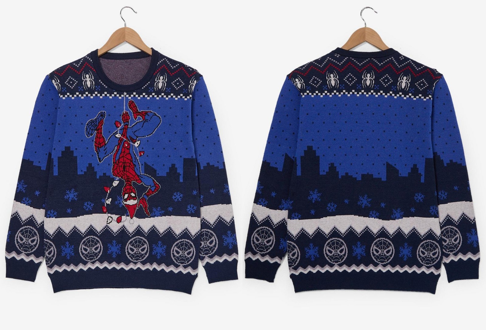 Marvel Spider-Man Light-Up Holiday Sweater Ugly Chrismas Heavy Freece Sweater