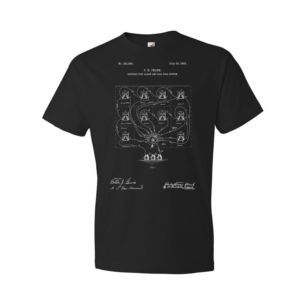 Fire Alarm System Patent Shirt Bell Hanger Gift Alarm Installer Firefighter Gift