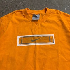 Y2K 2000s Nike Box Logo Orange Graphic T-Shirt