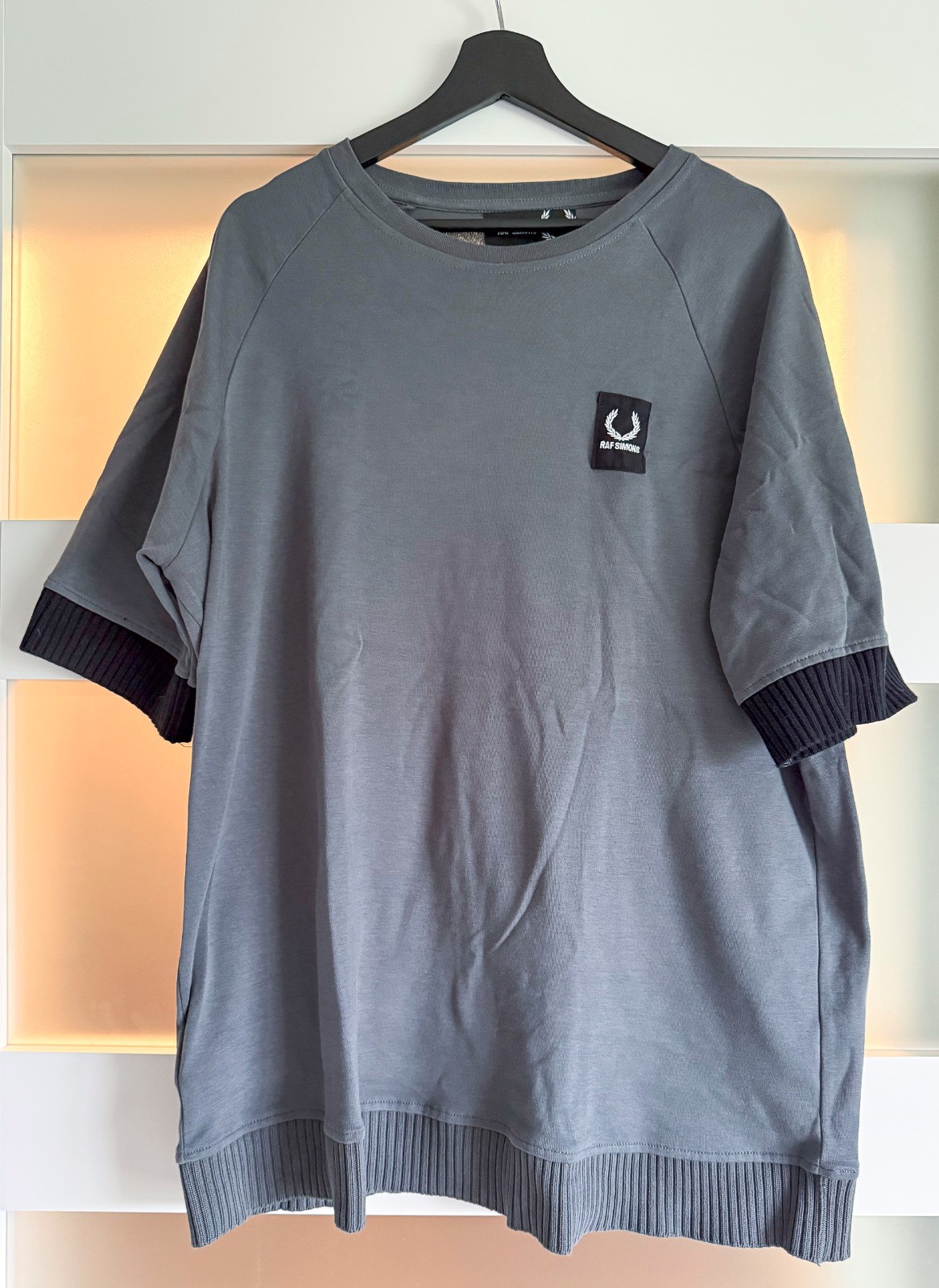 Raf Simons x Fred Perry Rib Cuff Oversize Raglan Shirt. Mens Size 44 / XL. Rare