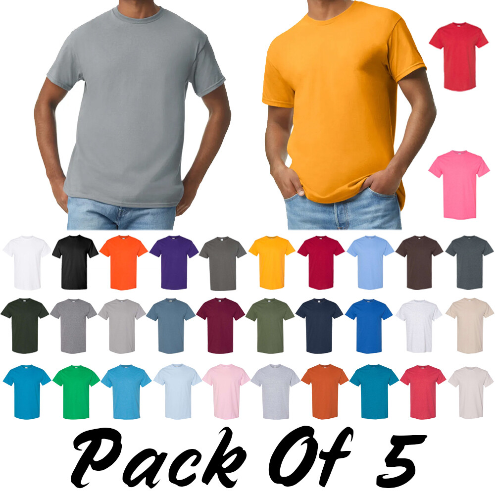 Gildan Mens Heavy 100% Cotton (Pack Of 5) Bulk Plain Adult T-Shirt Tee 5000 gallery