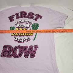 FIRST ROW Art & Design Department Lavender Embroidered / Graphic T-shirt Sz LG