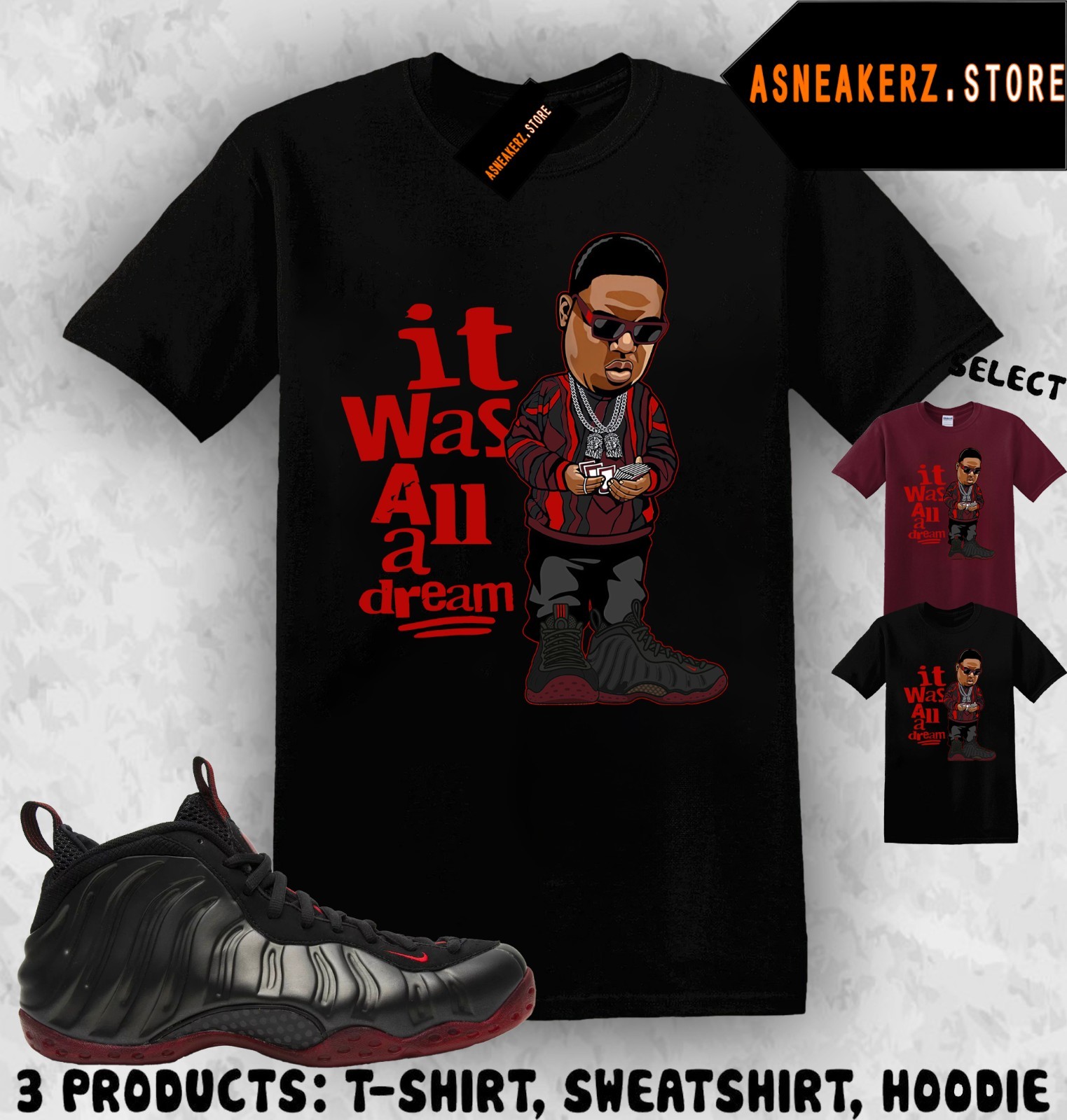 Shirt Matching Foamposite One Cough Drop 2025 Match Sneaker Sneakerhead Biggie