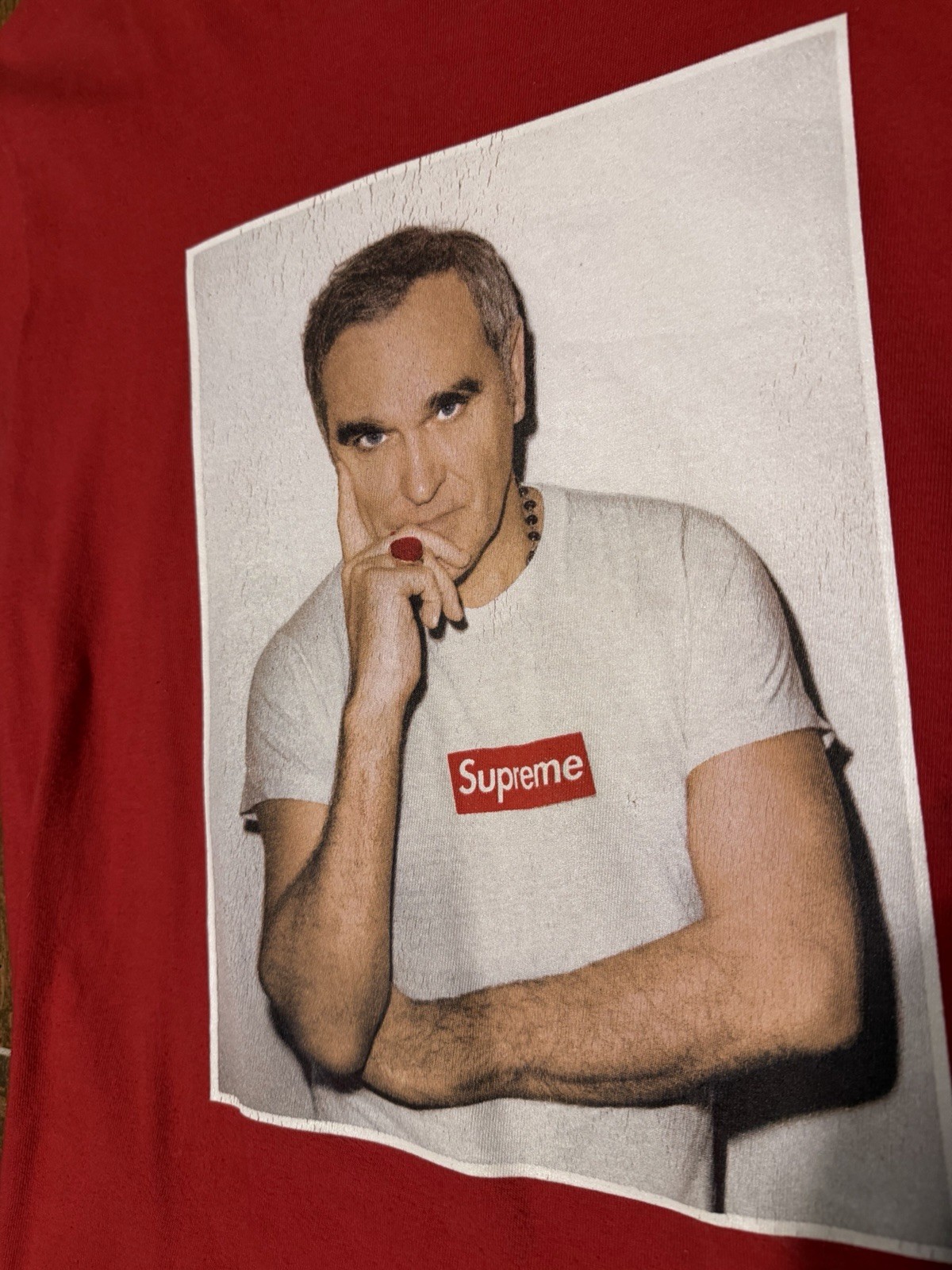 supreme ss16 morissey tee red size medium Rare Vintage Photo gallery