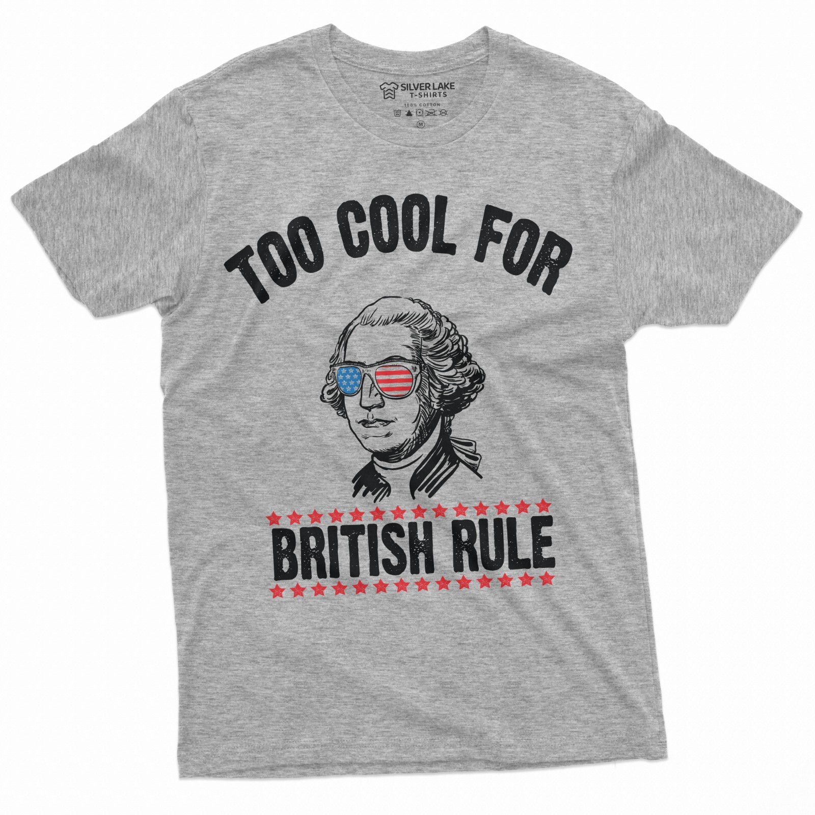 4th of July George Washington Too Cool for British Rules Tee Shirt gallery