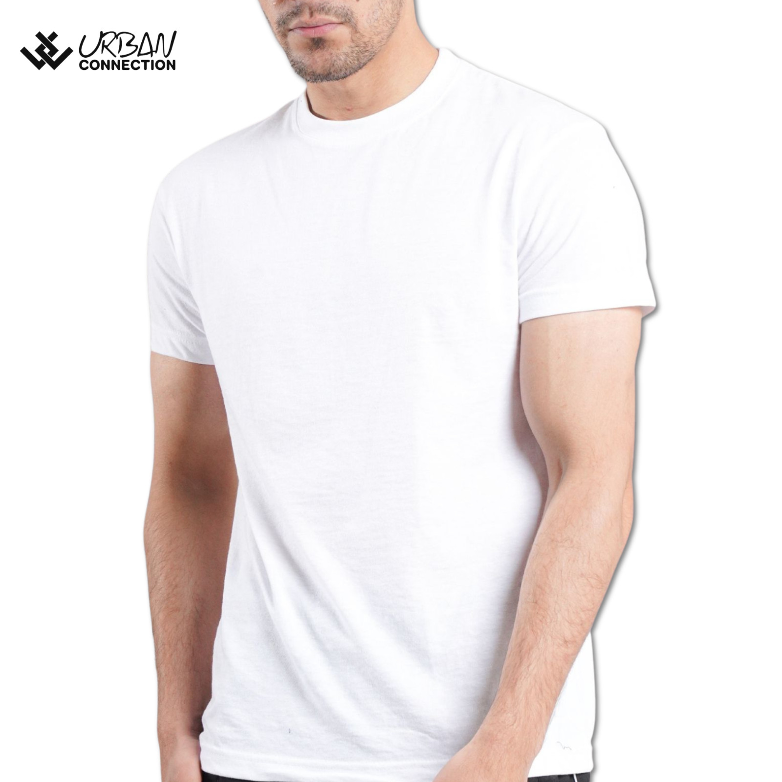 Pack of 12 Shirts | White Crew Round Neck T-Shirt | Urban Connection | Small-6XL gallery