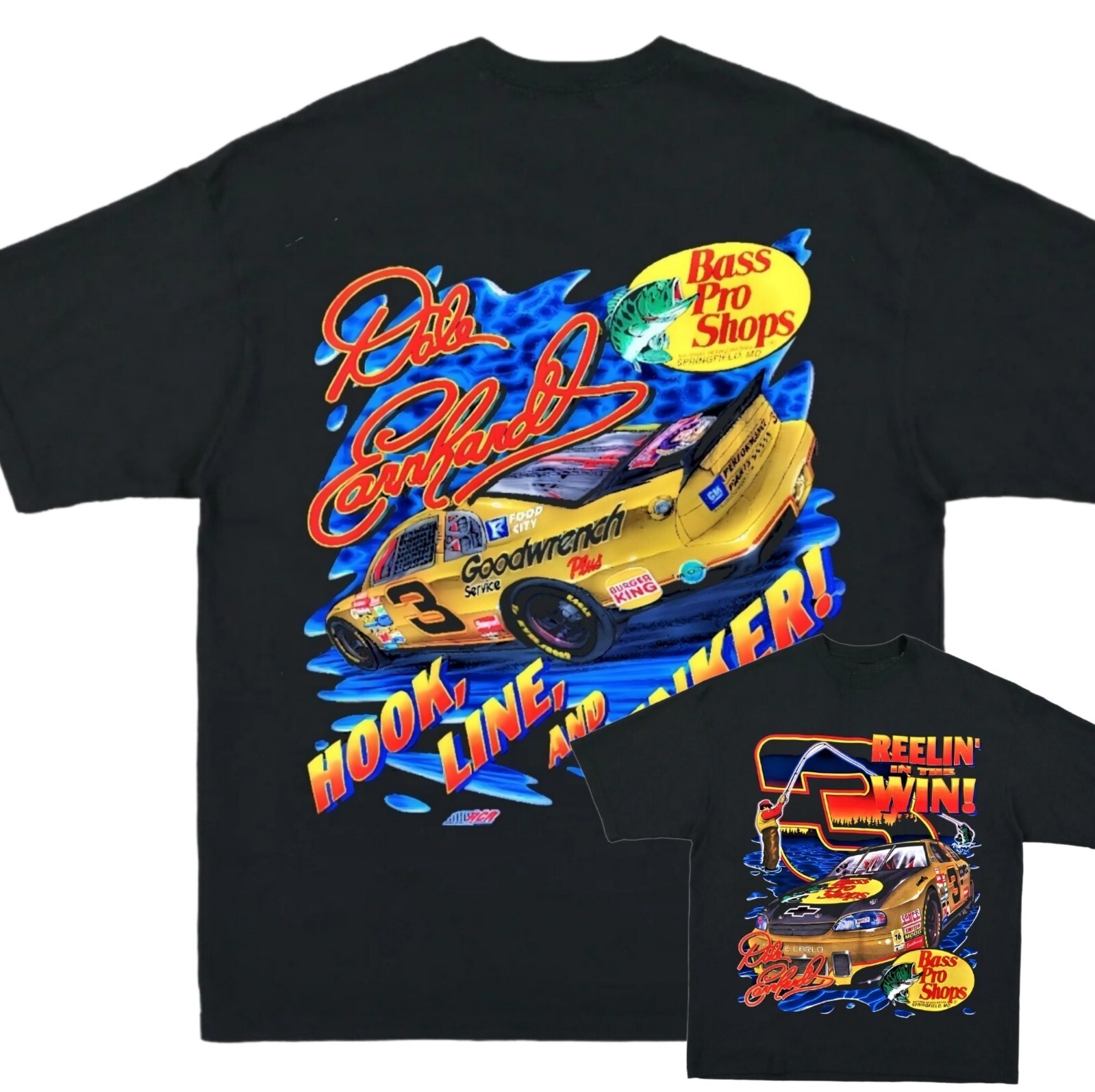 REELIN IN THE WIN DALE EARNHAON A SHAKA HEAVYWEIGHT GARMET DYED T SHIRT "MODERN" gallery