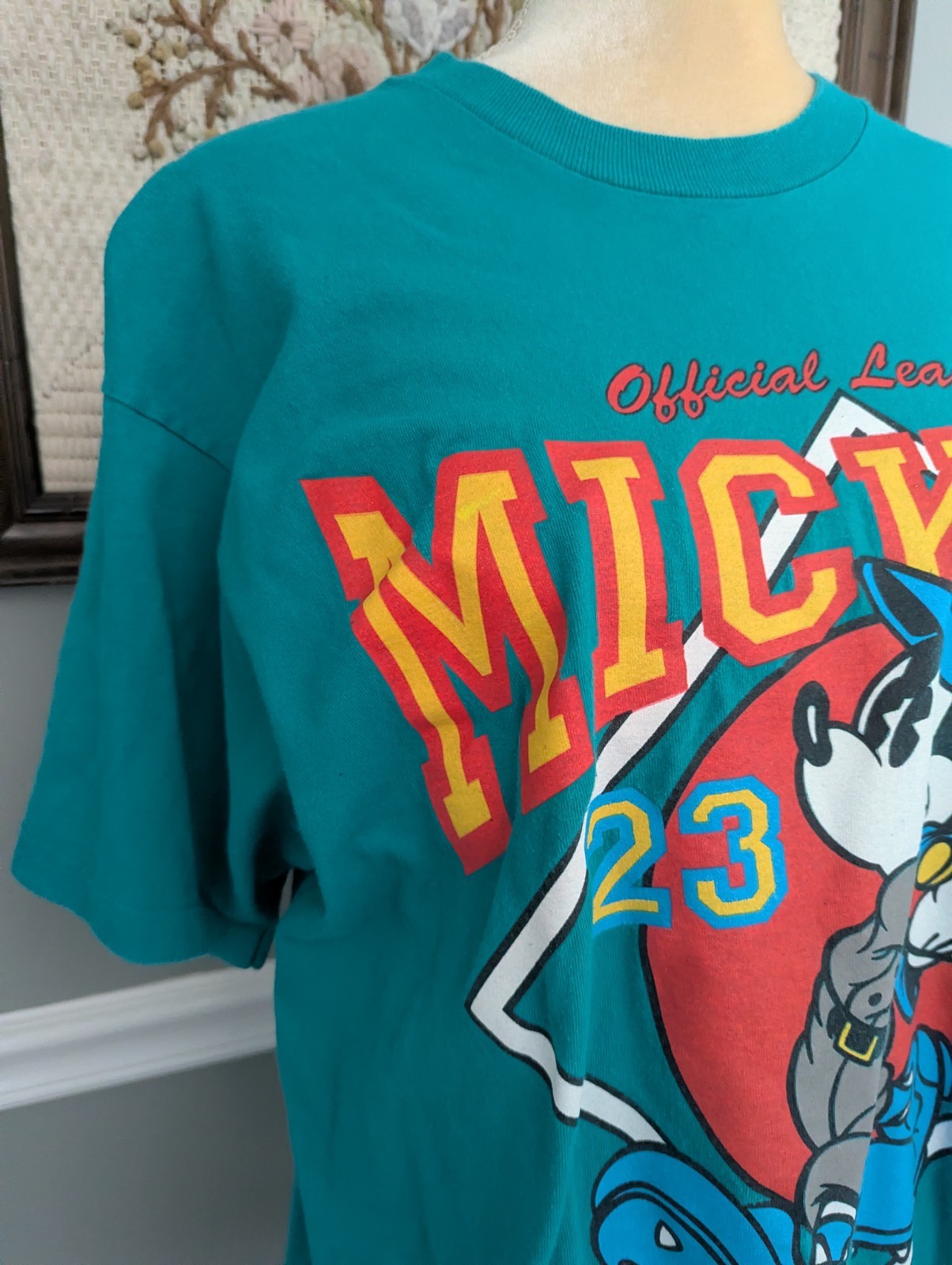 Vintage 90s Mickey & Co USA Single Stitch Mickey Mouse Baseball Disney T-Shirt gallery