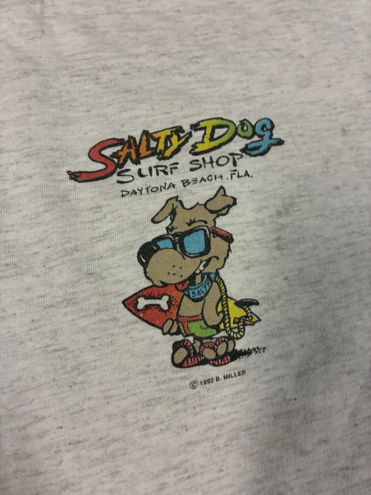 Vtg 93s salty dog surf shop tshirt Beach Surfing florida Size 2XL Single Stitch gallery