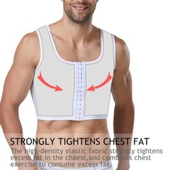 Fajas para Hombres Slimming Body Shaper Corset Compression Shirts Hide Gyneco…