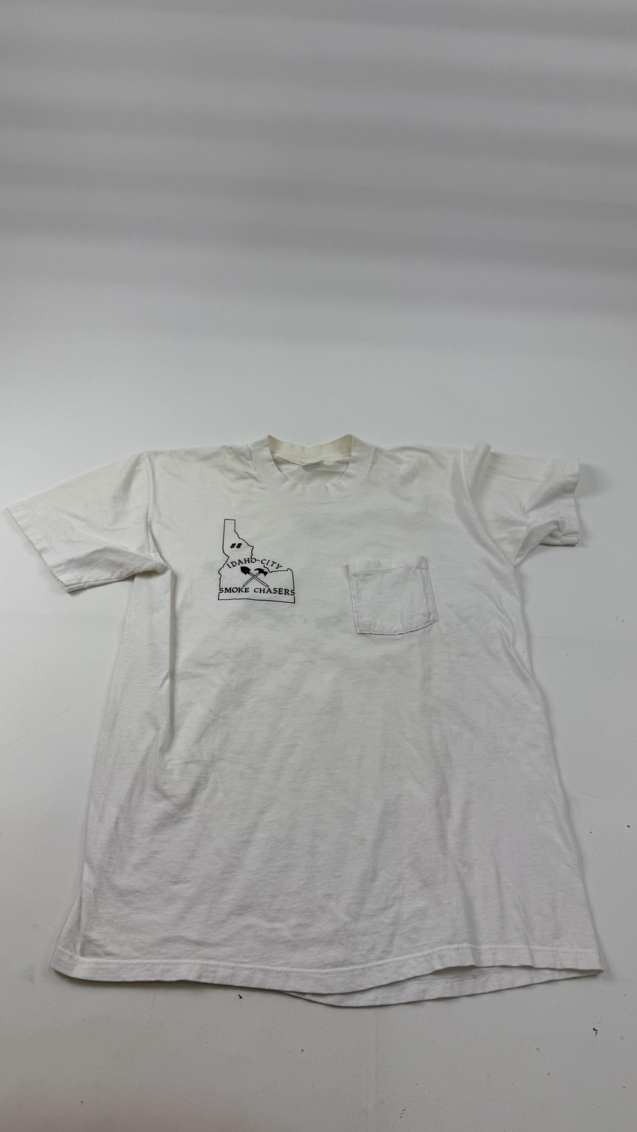 Vintage Idaho City Smoke Chasers Shirt Mens Large White Fire Tee Stedman USA