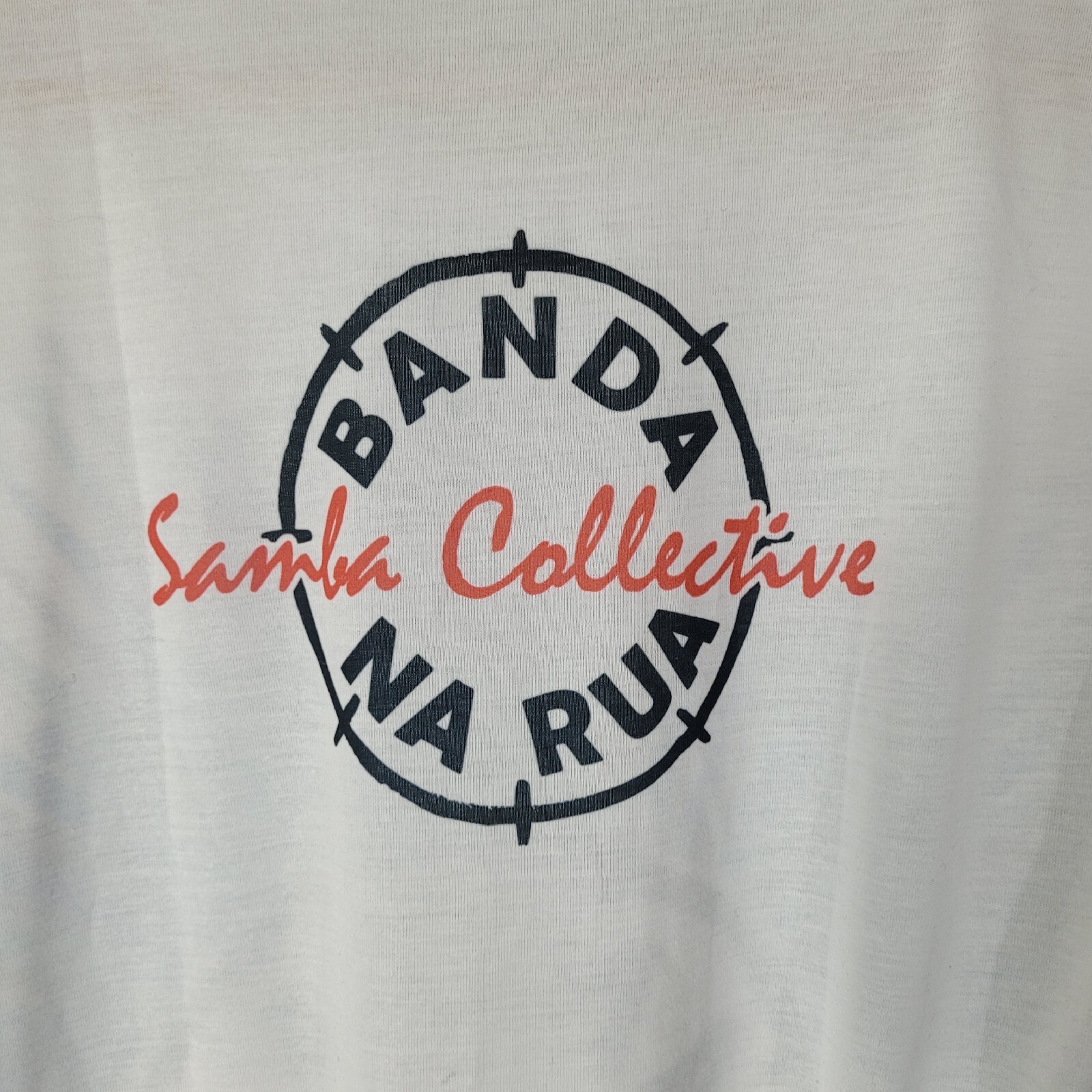 Mens BANDA NA RUA T Shirt Top Medium SAMBA HONLEY White gallery