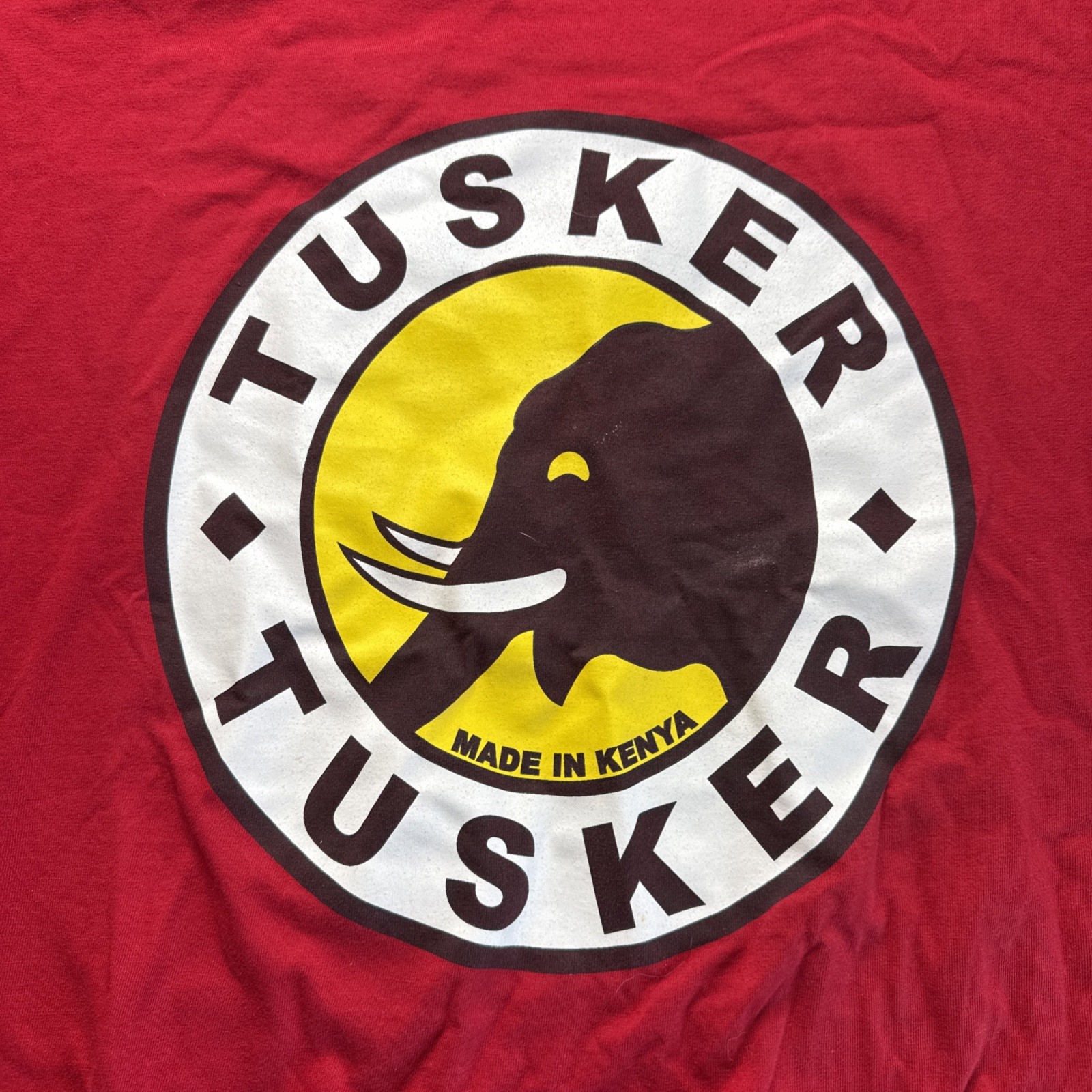 Tusker Shirt Beer shirt East African Breweries Made In Kenya Men Sz XL Elephant gallery