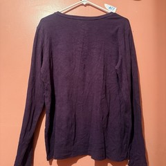 Members Mark Womens Long Sleeve TShirt XL Extra Large Purple V Neck