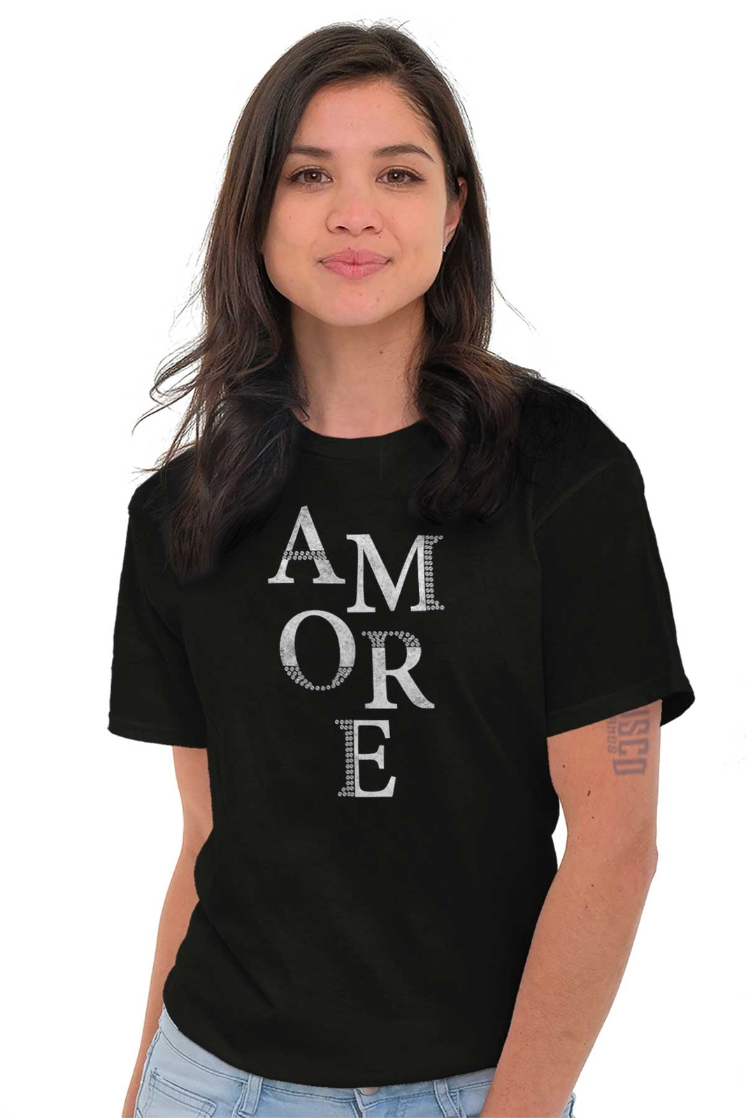 Amore Love Couple French Designer Graphic Womens Ladies Short Sleeve T Shirt gallery