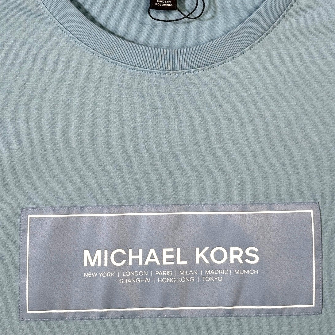 Michael Kors Men's Flagship Short Sleeve Crewneck T-Shirt Chambray 2XL $60 gallery