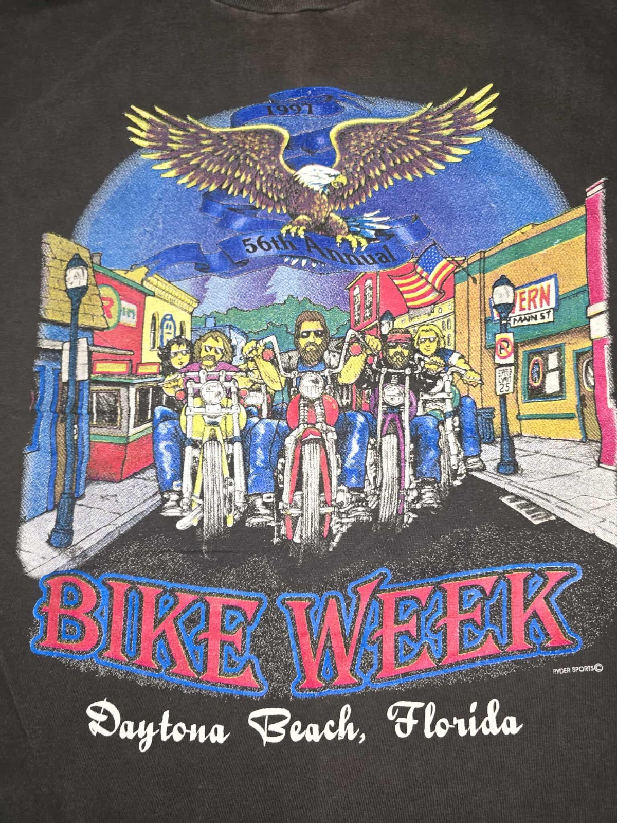 Vtg 1997 Daytona Beach Florida Bike Week Shirt Ryder Sports Single Stitched gallery