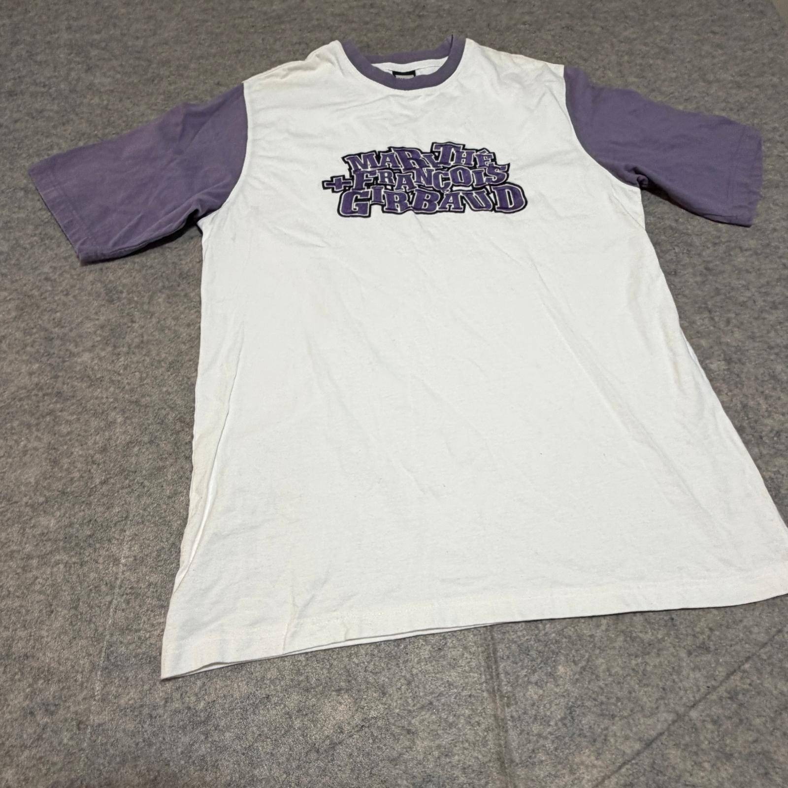 Marithe Francois Girbaud Vintage T-Shirt Mens Large White Purple Colorblock Logo gallery