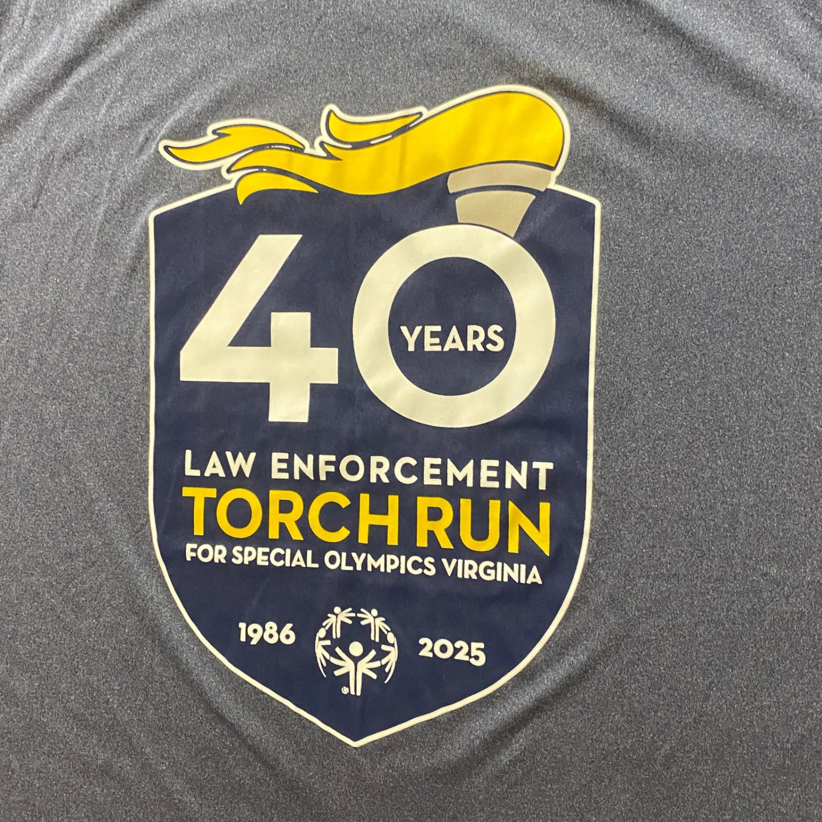 Sport-Tek T-Shirt Mens XL Blue 40 Years Torch Run Special Olympics Virginia gallery