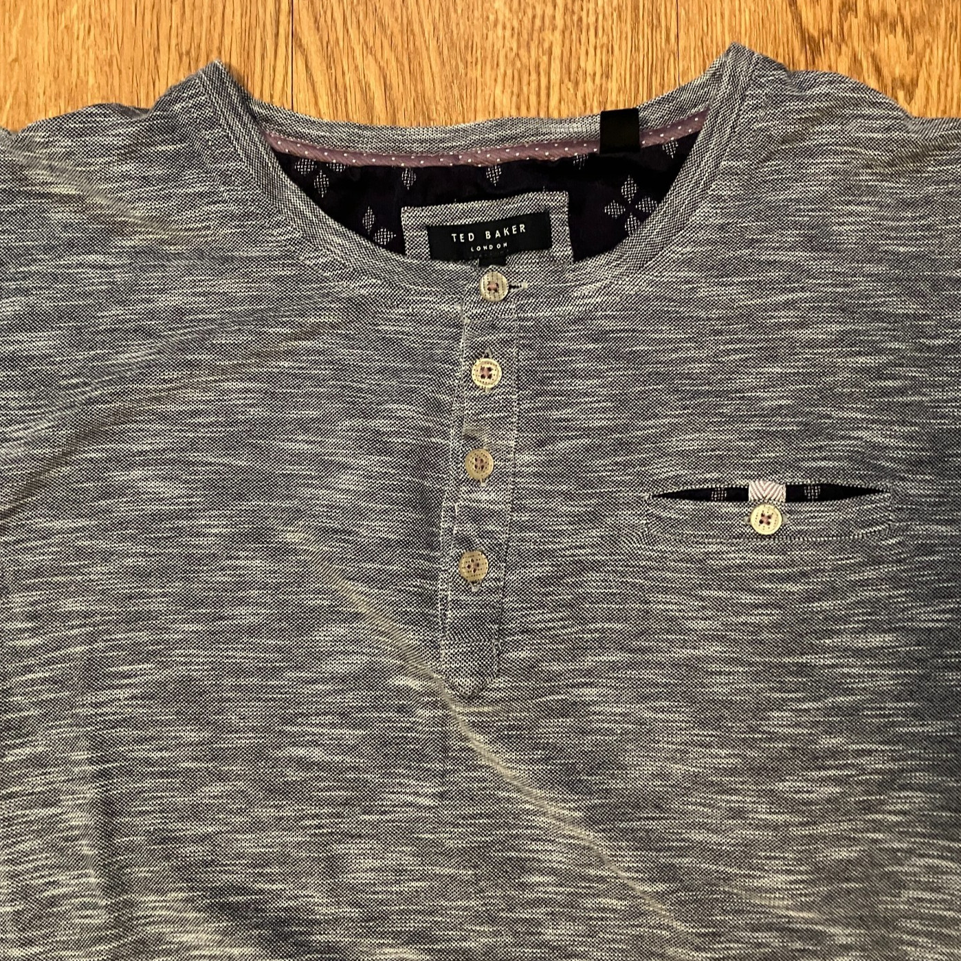 Lot 2 Ted Baker London Rocher Henley Shirts Mens Size 7 Fits US XL Large Cotton gallery