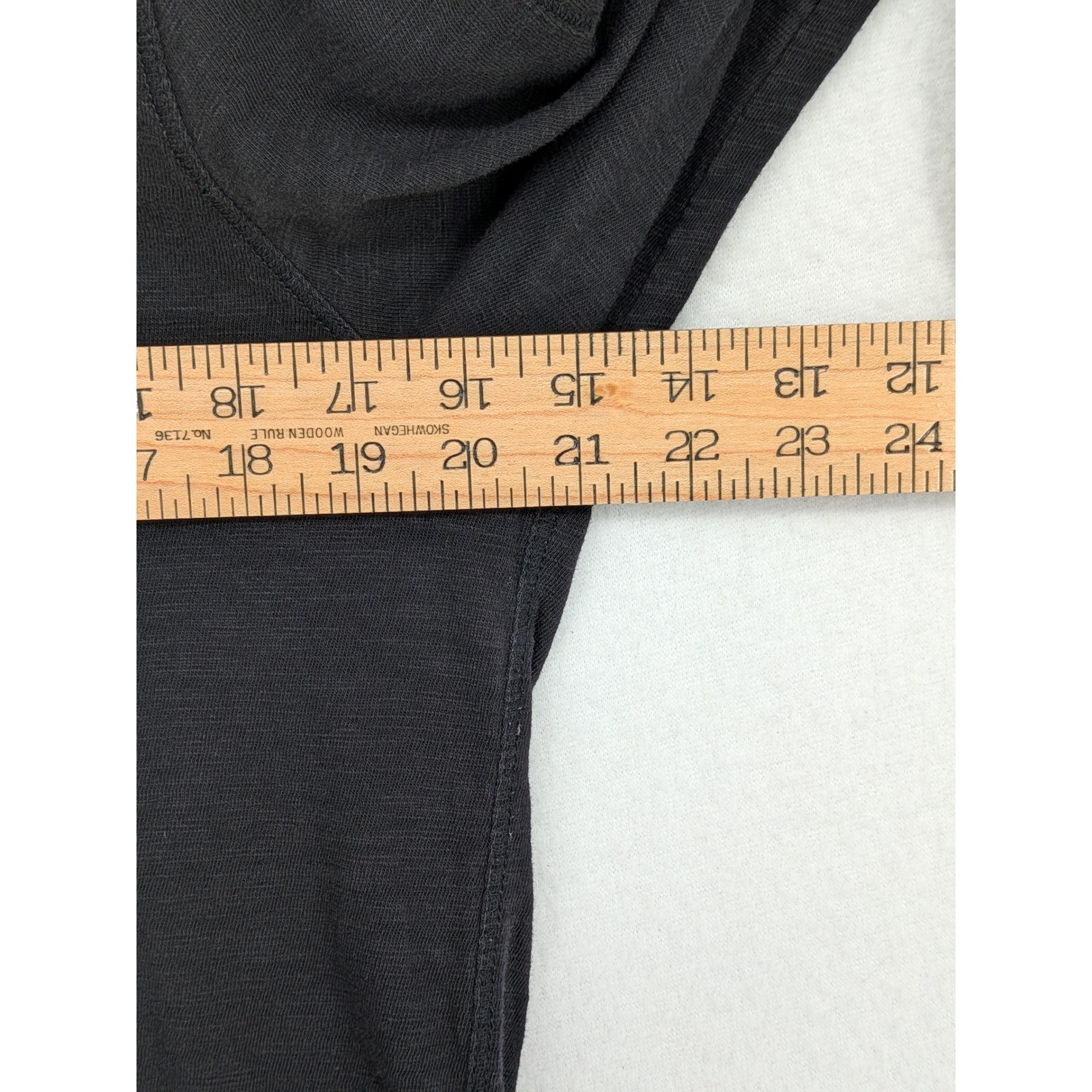 Vince Garment Dyed Henley Shirt Mens Medium Black Long Sleeve Pima Cotton Peru gallery