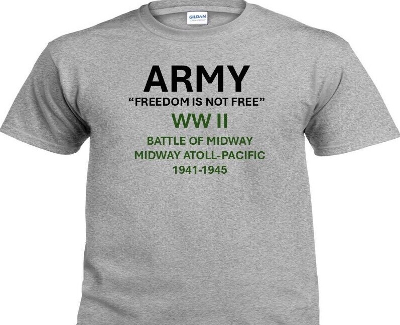 WW 2*BATTLE OF MIDWAY*PACIFIC*1941-1945*PT INDIVIDUAL SHIRT.OFFICIALLY LICENSED