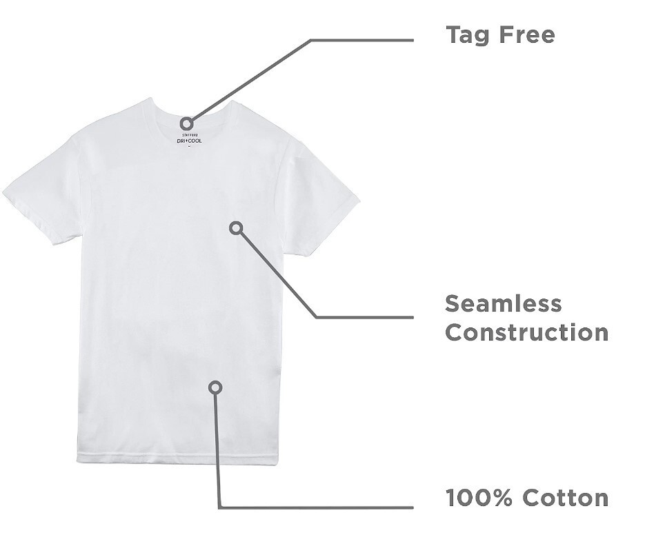 Stafford T Shirts Heavyweight 100% Cotton Crew Necks 2XL BIG & TALL (4-Pack) gallery