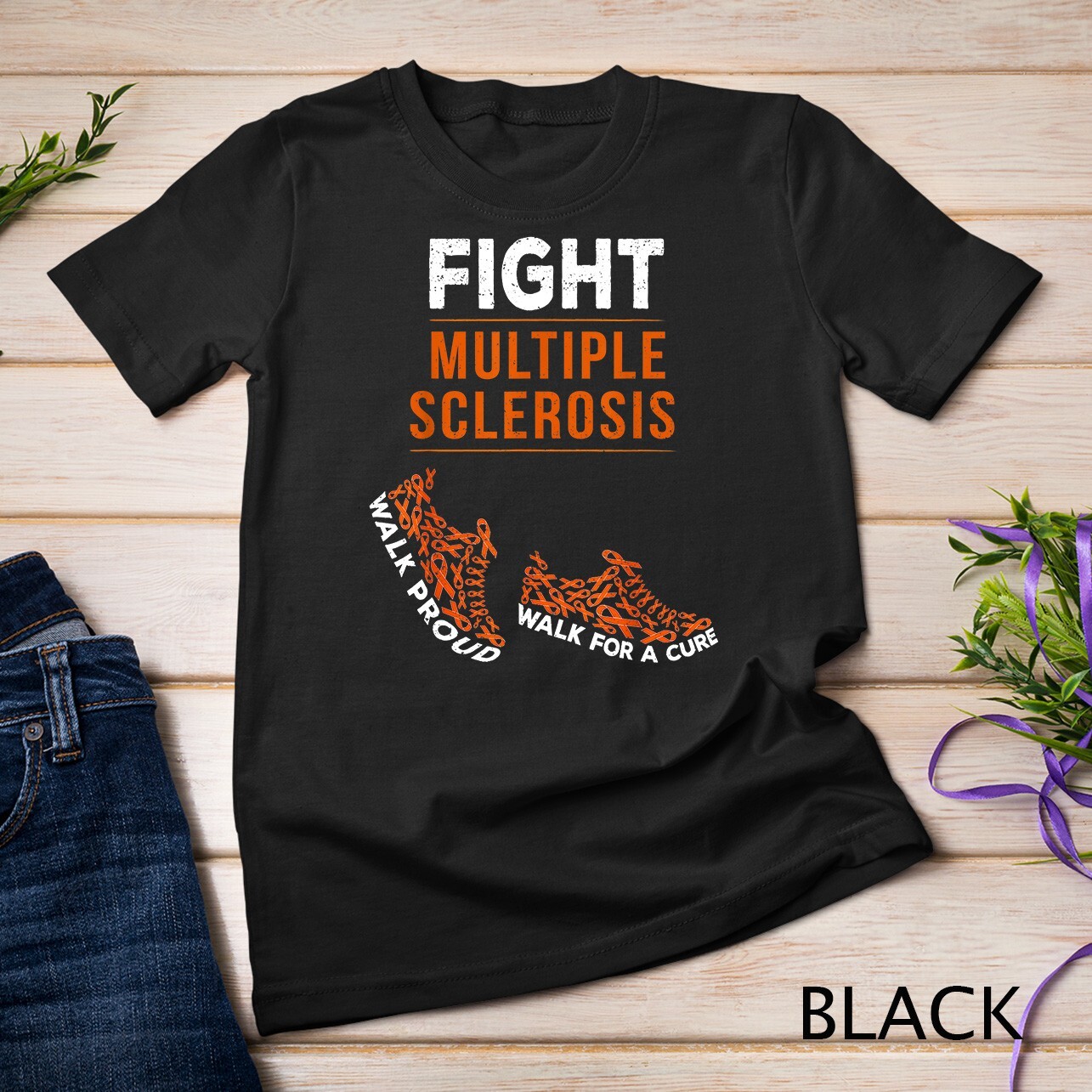 Fight Multiple Sclerosis MS Awareness Warrior Ribbon Unisex T-shirt gallery