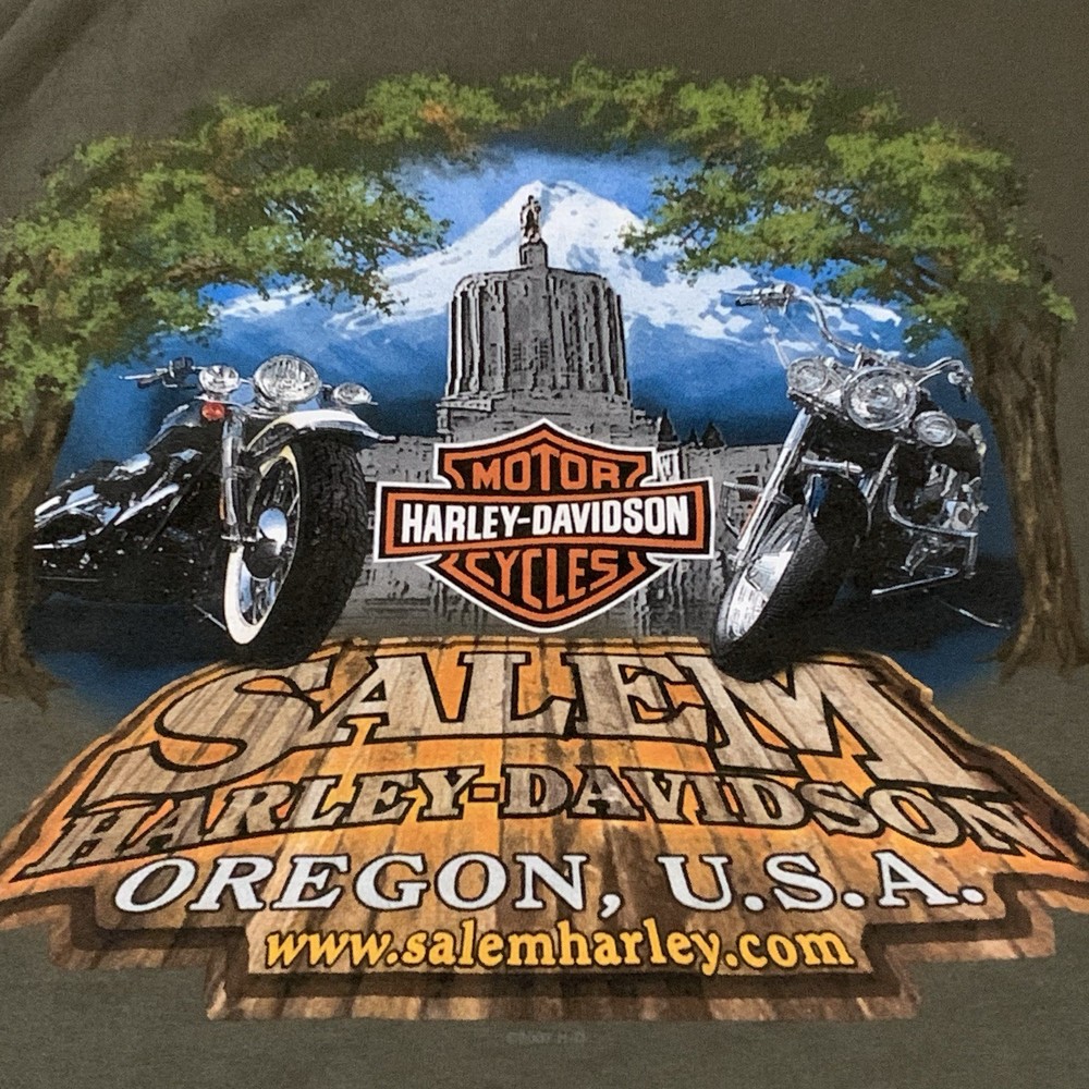 Harley Davidson Large Green Tank Top Sleeveless T Biker Chopper Motorcycle