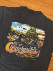 Harley Davidson T-Shirt Eagle Men L/XL Black Chattahoochee Georgia 2007 USA Made
