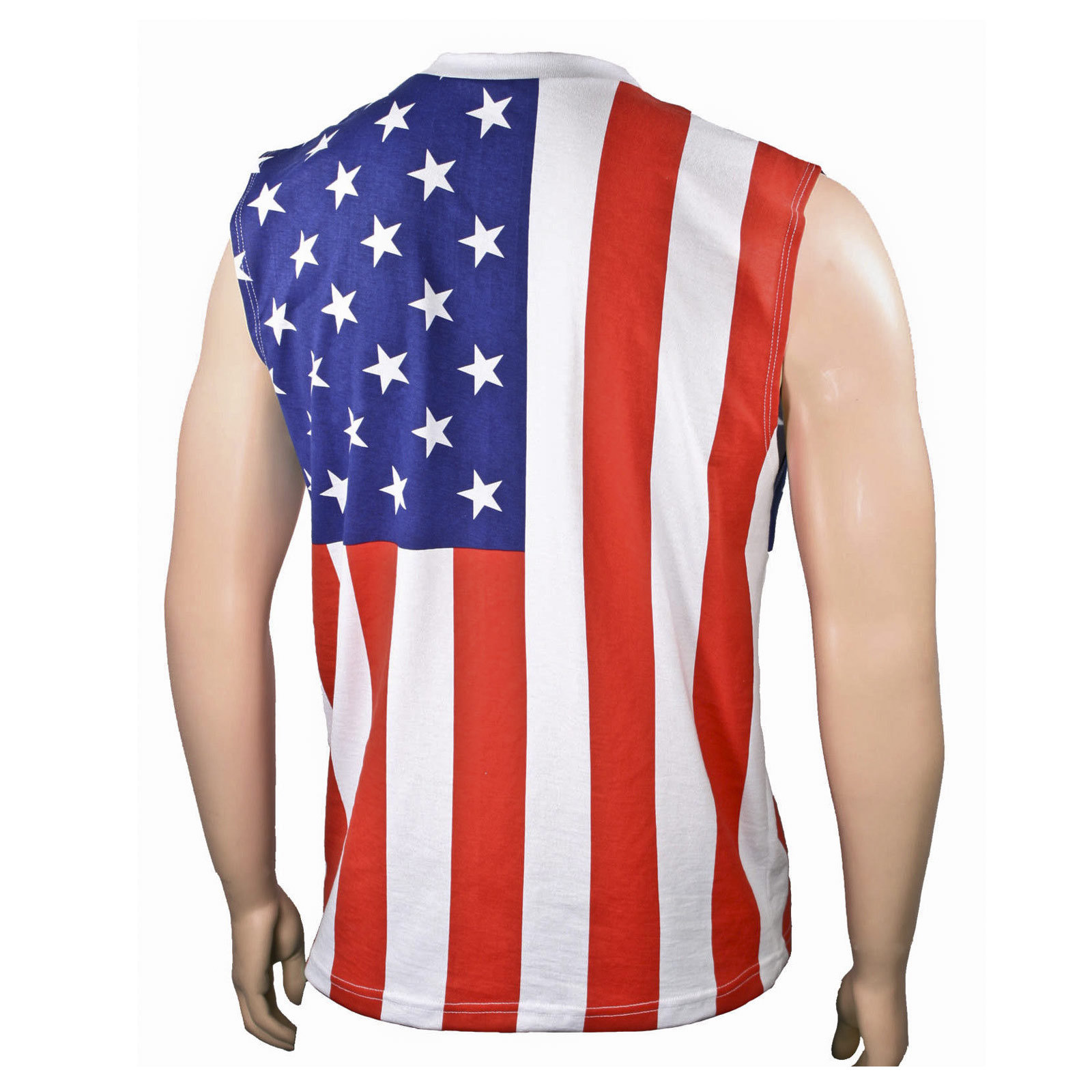 Adult Men's USA American Flag 4th of July Patriotic Sleeveless Shirt Tank Top gallery