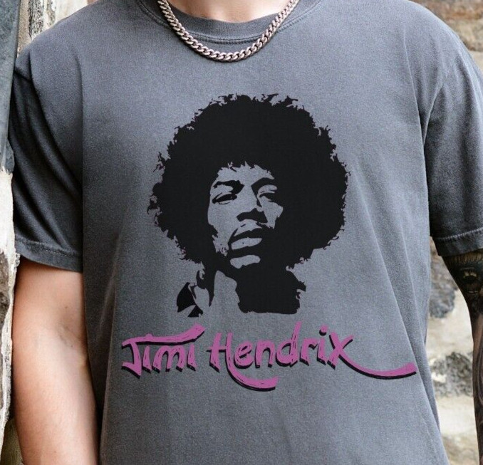 Jimi Hendrix T-Shirt on Premium Vintage Black Comfort Colors 1717 Tee