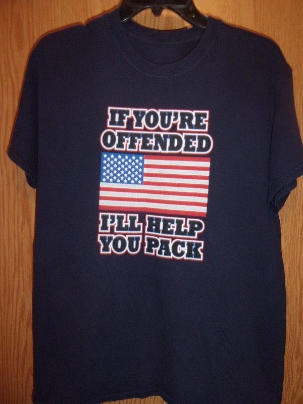 American FLAG If you’re Offended ILL help you Pack black small t shirt