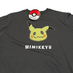 Pokemon Mimikyu T-shirt Chenille Embroidery Gray Japan Exclusive New NWT
